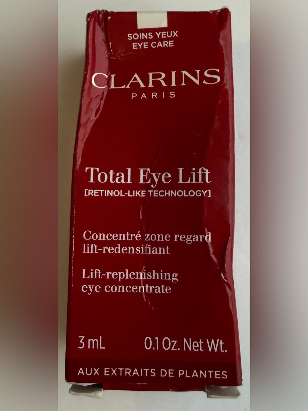 Clarins Total Eye Lift Eye Concentrate 3ml 0.1oz Deluxe Sample NEW